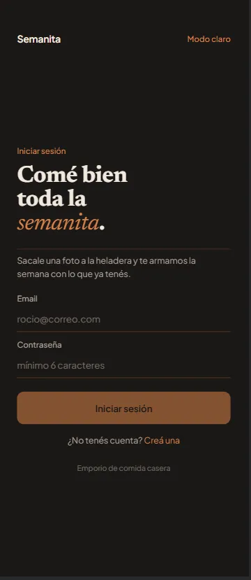 Semanita mobile interface screenshot